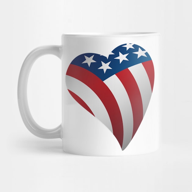 USA Love Heart with American Flag Stars and Stripes by hobrath